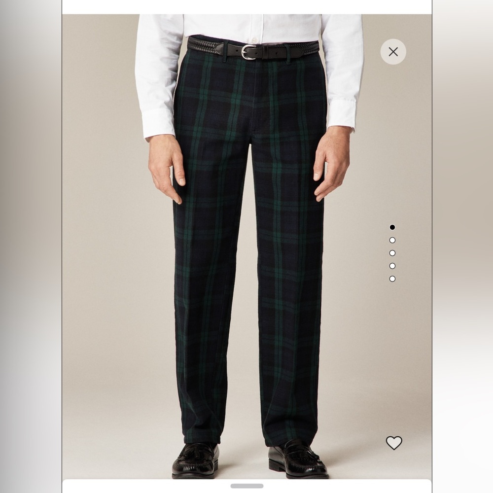 J. Crew Straight-fit Brushed Twill Trouser in Black Watch Tartan - brand new!